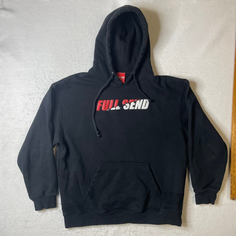 FULL‎ SEND Black Hoodie XL TG Pullover Logo Graphic Sweatshirt NELK